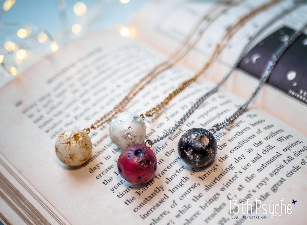 Handmade Resin Full moon necklace. Choose your style - 13th Psyche