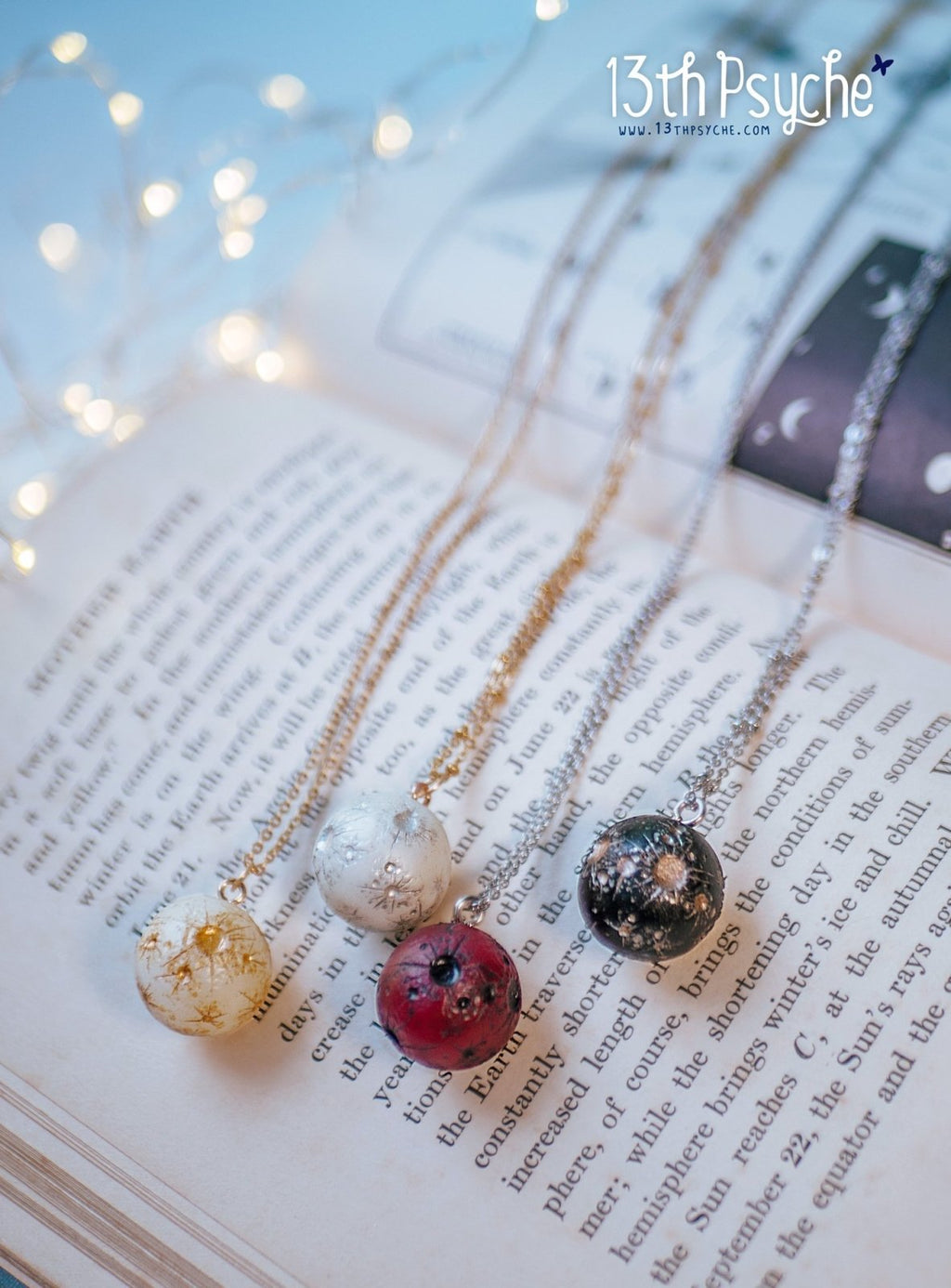 Handmade Resin Full moon necklace. Choose your style - 13th Psyche