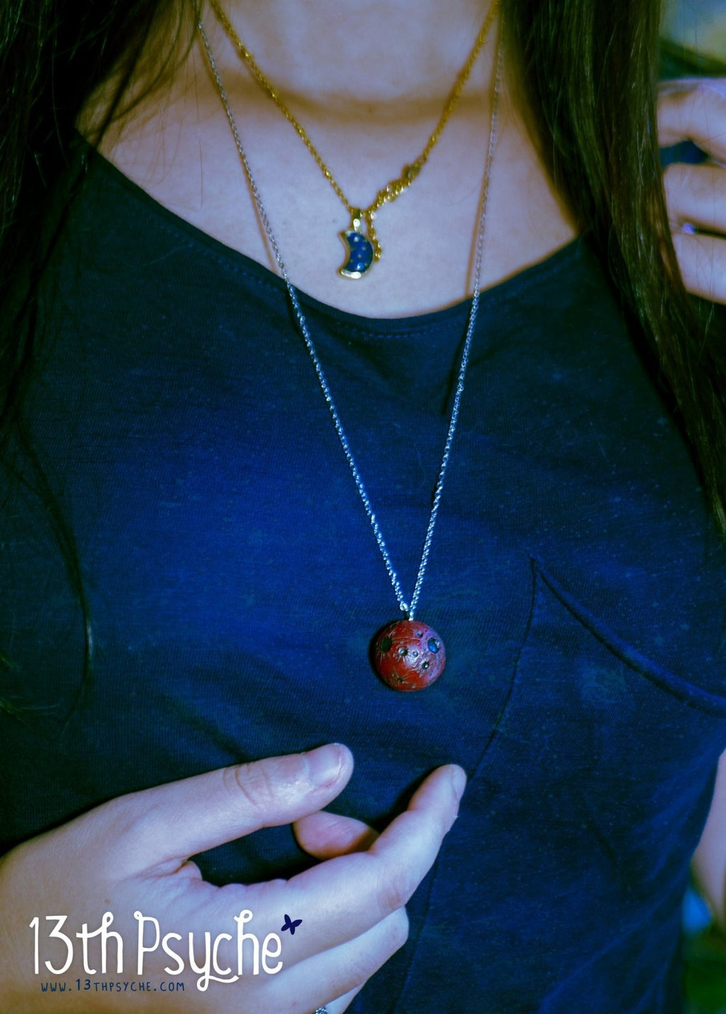 Handmade Resin Full moon necklace. Choose your style - 13th Psyche