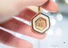Handmade Personalized resin hexagon initial pendant necklace - 13th Psyche