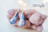 Handmade Blue raw crystal earrings with suns - 13th Psyche