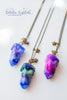Handmade Galaxy and nebula inspired crystal point resin necklace - 13th Psyche