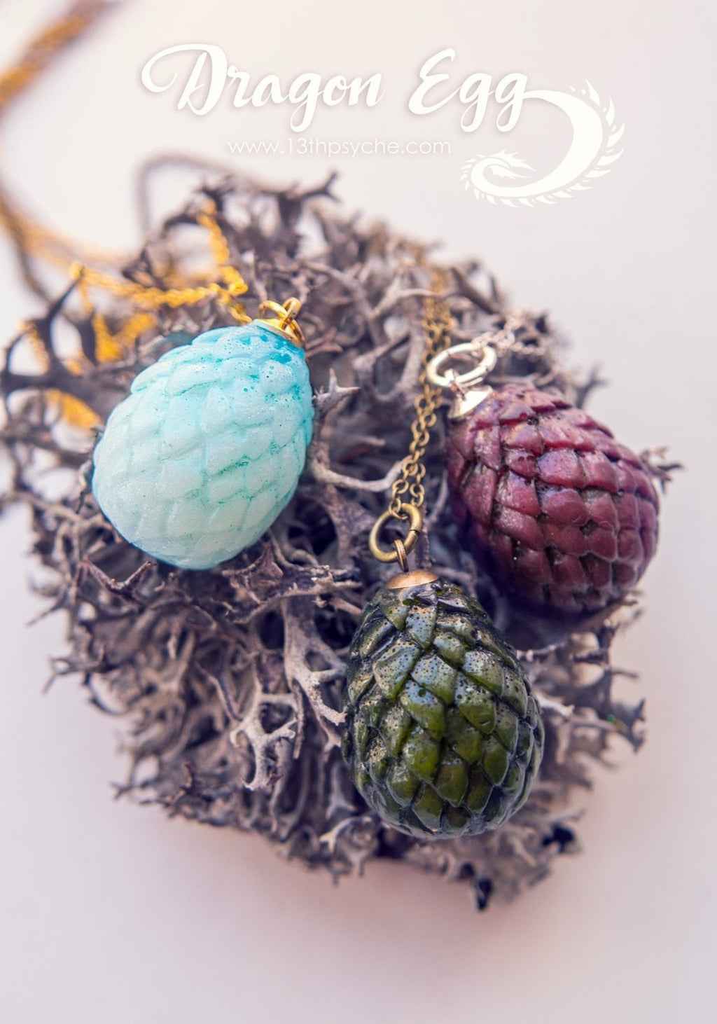 Handmade Resin dragon egg pendant necklace - 13th Psyche