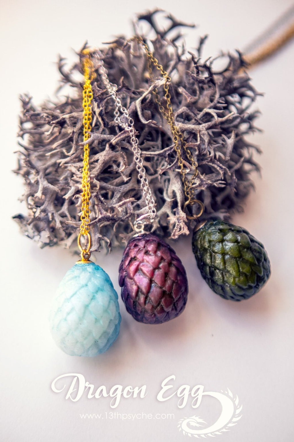 Handmade Resin dragon egg pendant necklace - 13th Psyche