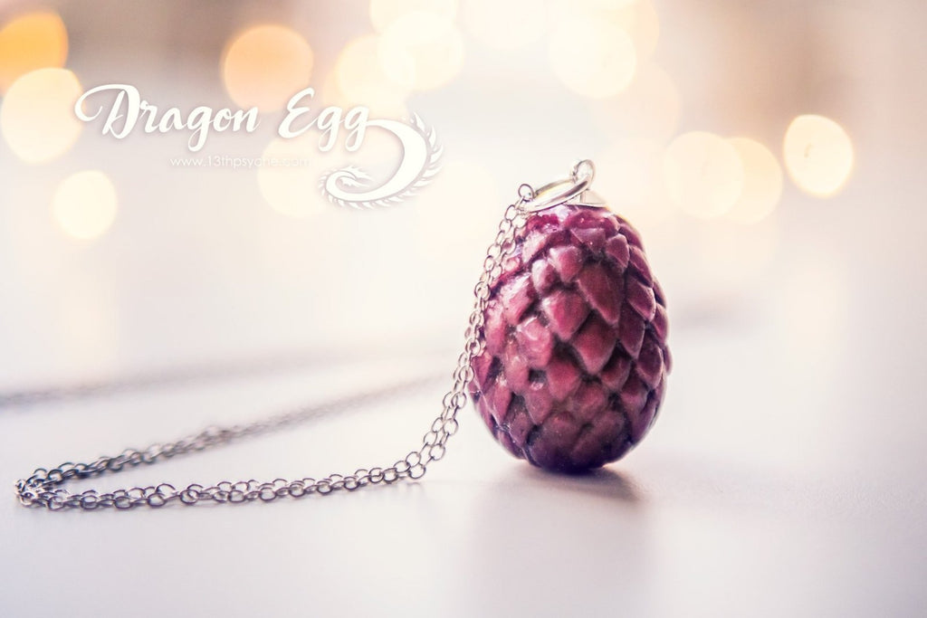 Handmade Resin dragon egg pendant necklace - 13th Psyche