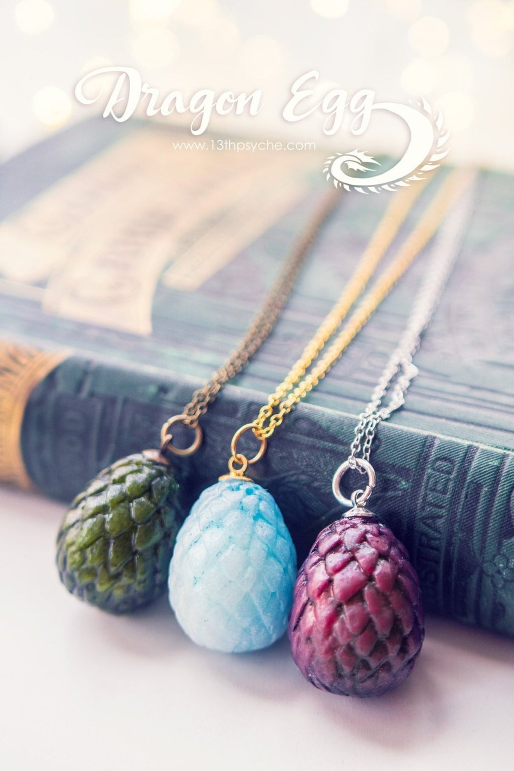 Handmade Resin dragon egg pendant necklace - 13th Psyche