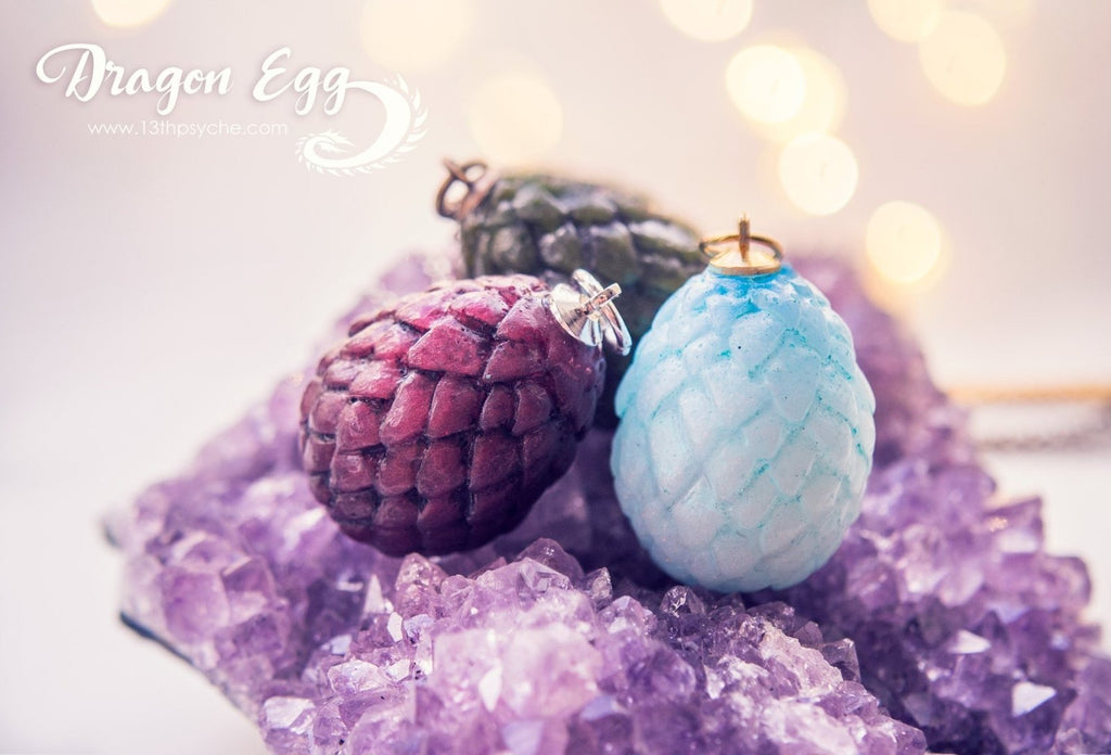 Handmade Resin dragon egg pendant necklace - 13th Psyche