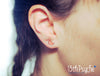 Handmade Glitter crescent moon stud earrings, Stainless steel - 13th Psyche