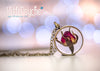 Handmade Dried rose bud resin necklace - 13th Psyche