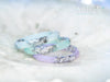 Handmade Pastel blue, purple and mint with silver flakes faceted resin ring set of 3 - 13th Psyche