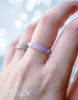 Handmade Pastel lilac faceted resin ring with silver flakes - 13th Psyche