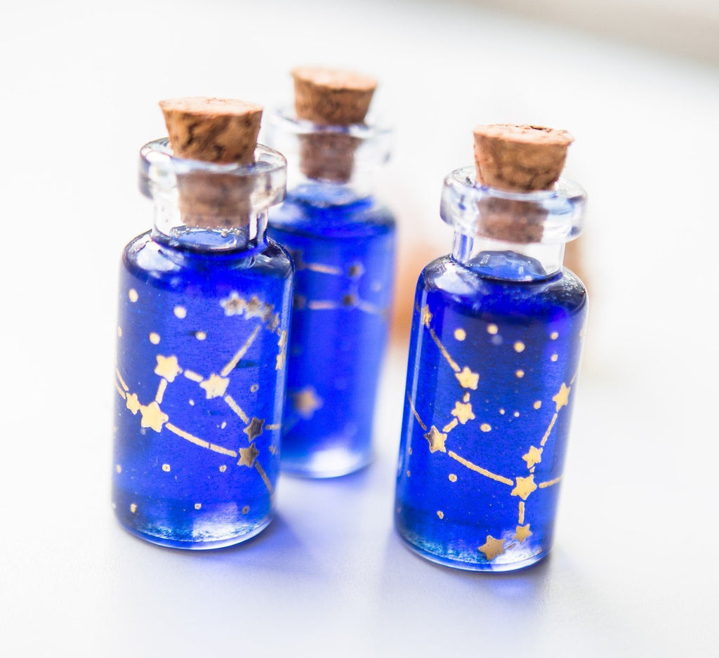 Handmade Orion, Andromeda, Ursa major and minor constellation bottle necklace - 13th Psyche