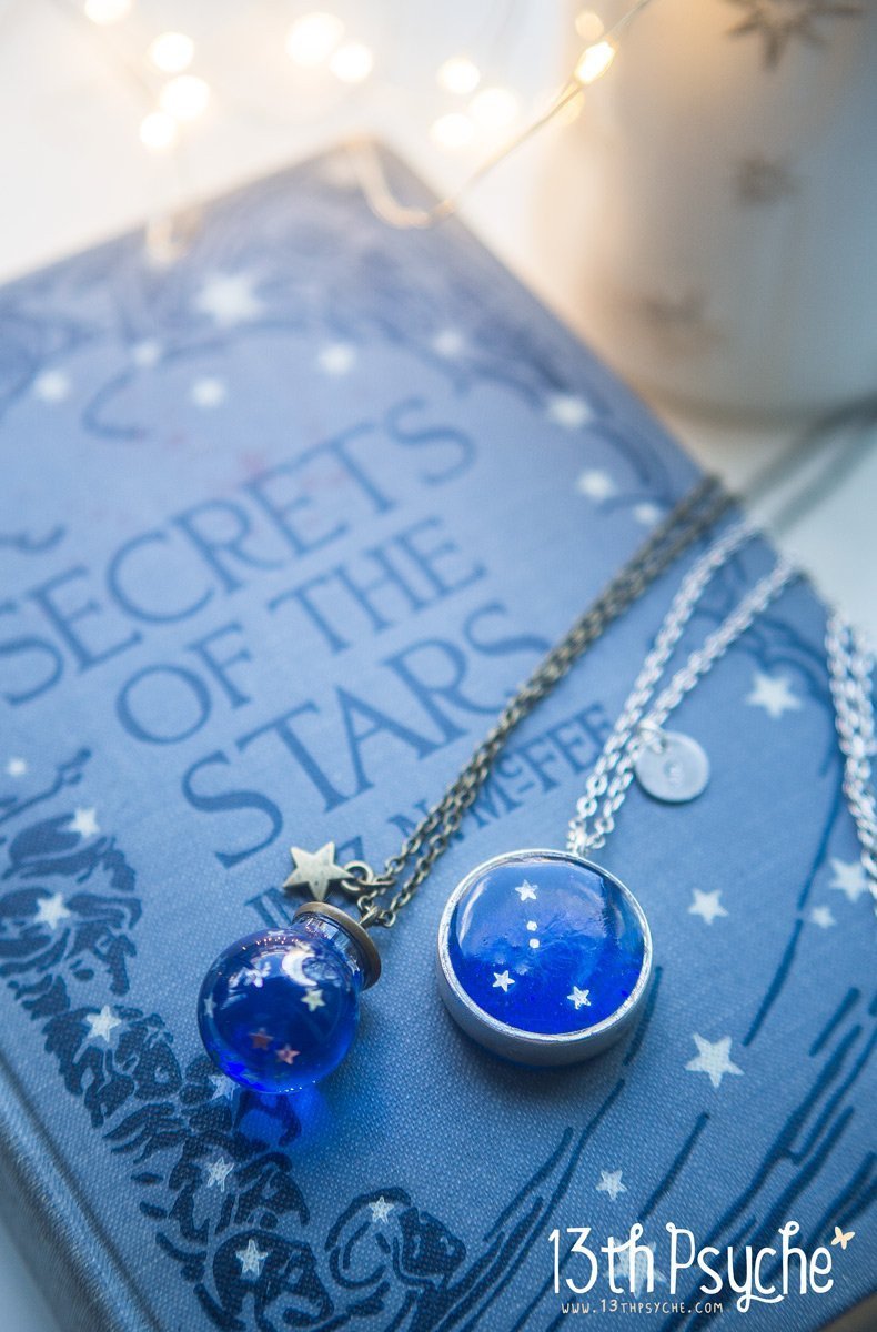 Handmade Zodiac jewelry, Gemini constellation necklace. - 13th Psyche