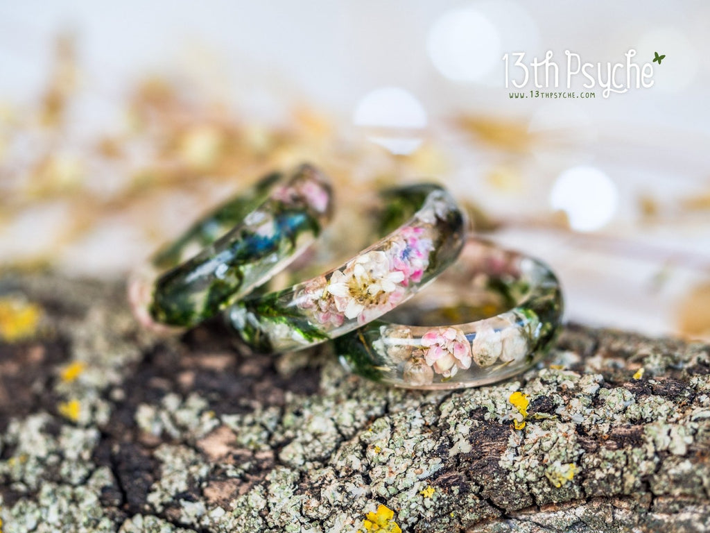 Resin & Real Flower Rings – The Wistful Woods