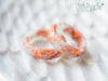 Handmade Milky green and rose gold flakes faceted resin ring - 13th Psyche