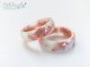 Handmade Milky green and rose gold flakes faceted resin ring - 13th Psyche