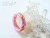 Handmade Pink and rose gold flakes faceted resin ring - 13th Psyche