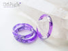 Handmade Purple and silver flakes faceted resin ring - 13th Psyche