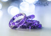 Handmade Purple and silver flakes faceted resin ring - 13th Psyche