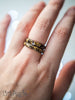 Handmade Black faceted resin ring with gold flakes - 13th Psyche