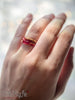Handmade Dark red and gold flakes faceted resin ring - 13th Psyche