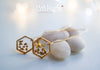 Handmade Gold honeycomb hexagon resin earrings - 13th Psyche