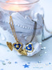 Handmade Moon and Stars Heart locket pendant necklace - 13th Psyche