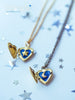 Handmade Moon and Stars Heart locket pendant necklace - 13th Psyche