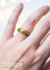 Handmade Real moss and metallic stones resin ring - 13th Psyche