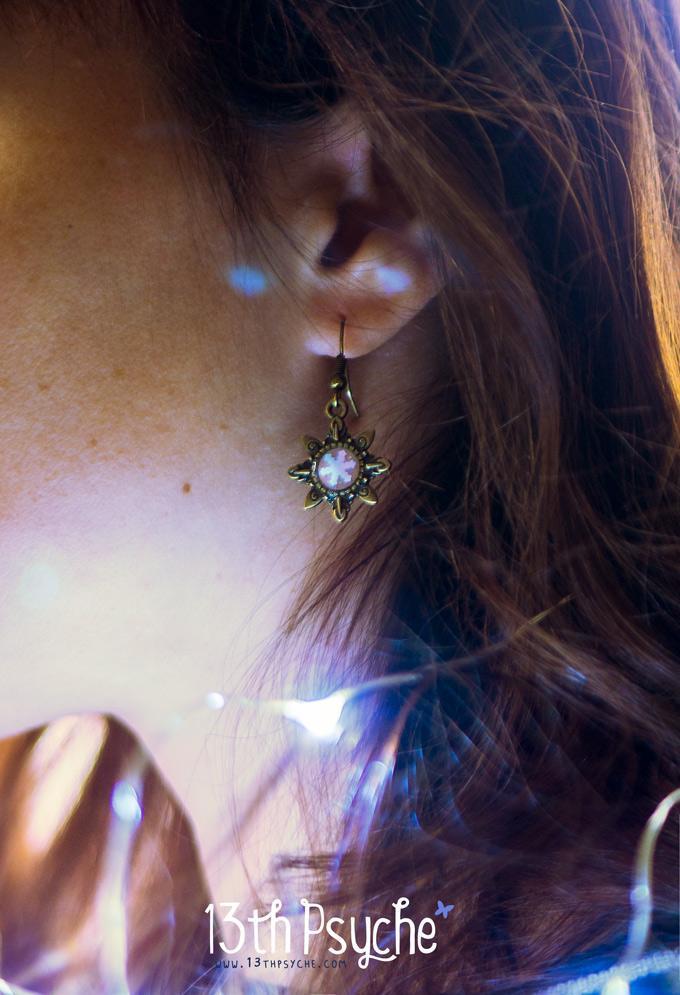 Handmade Winter inspired, snowflake dangle drop earrings - 13th Psyche