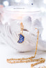 Handmade Polka dot crescent blue moon necklace - 13th Psyche