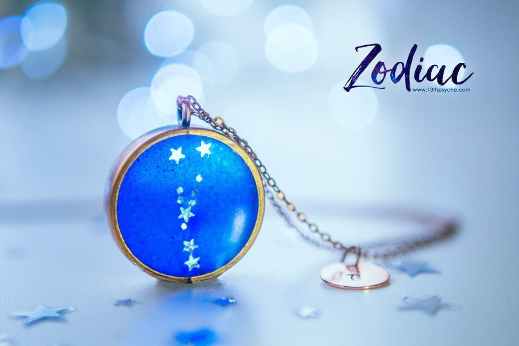 Handmade Zodiac jewelry, Tauro constellation necklace - 13th Psyche