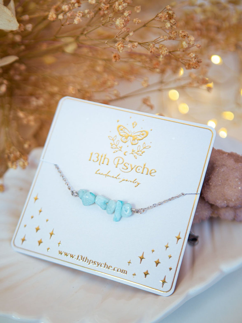 Handmade Amazonite gemstone stainless steel bracelet - 13th Psyche