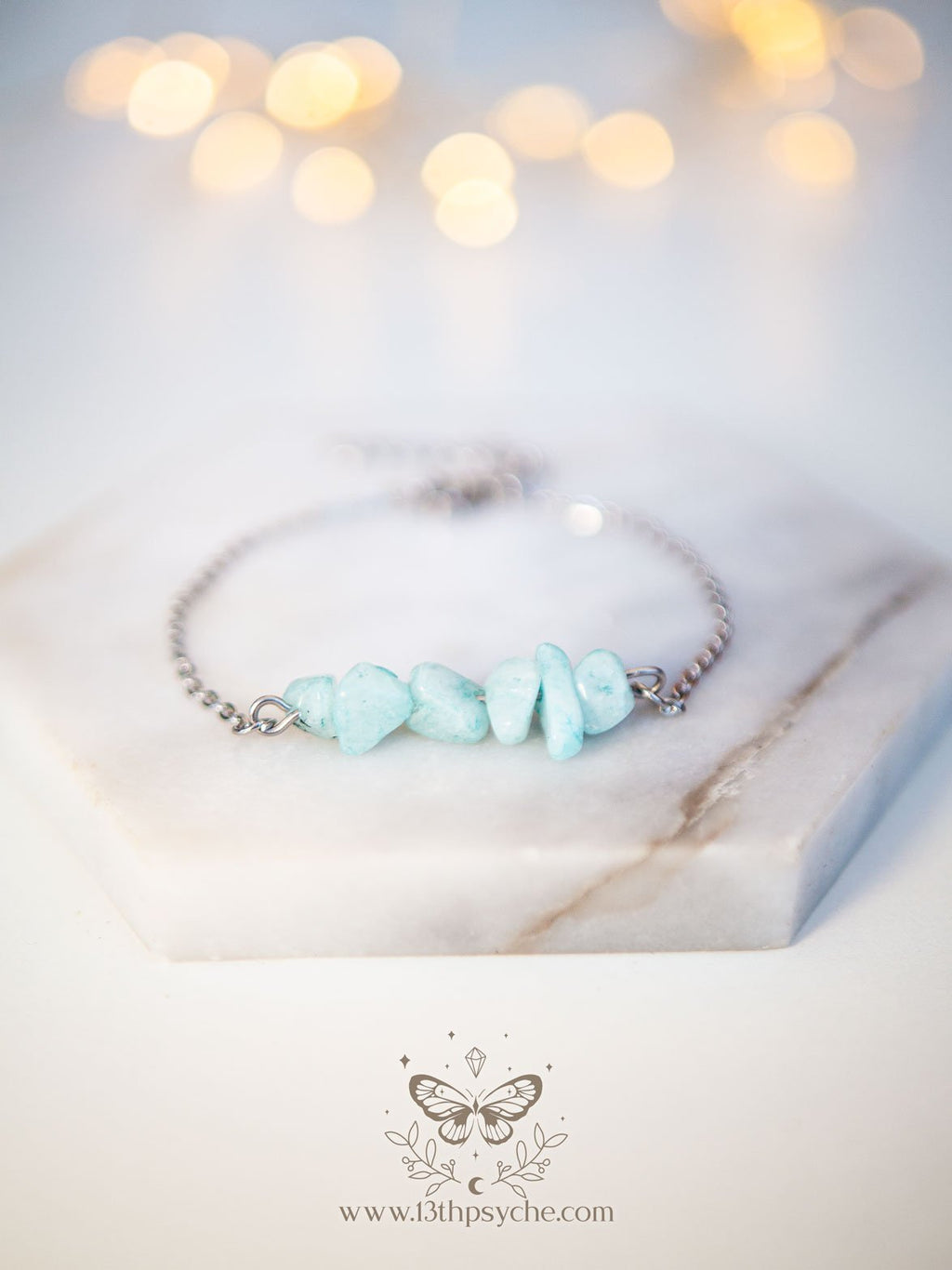 Handmade Amazonite gemstone stainless steel bracelet - 13th Psyche