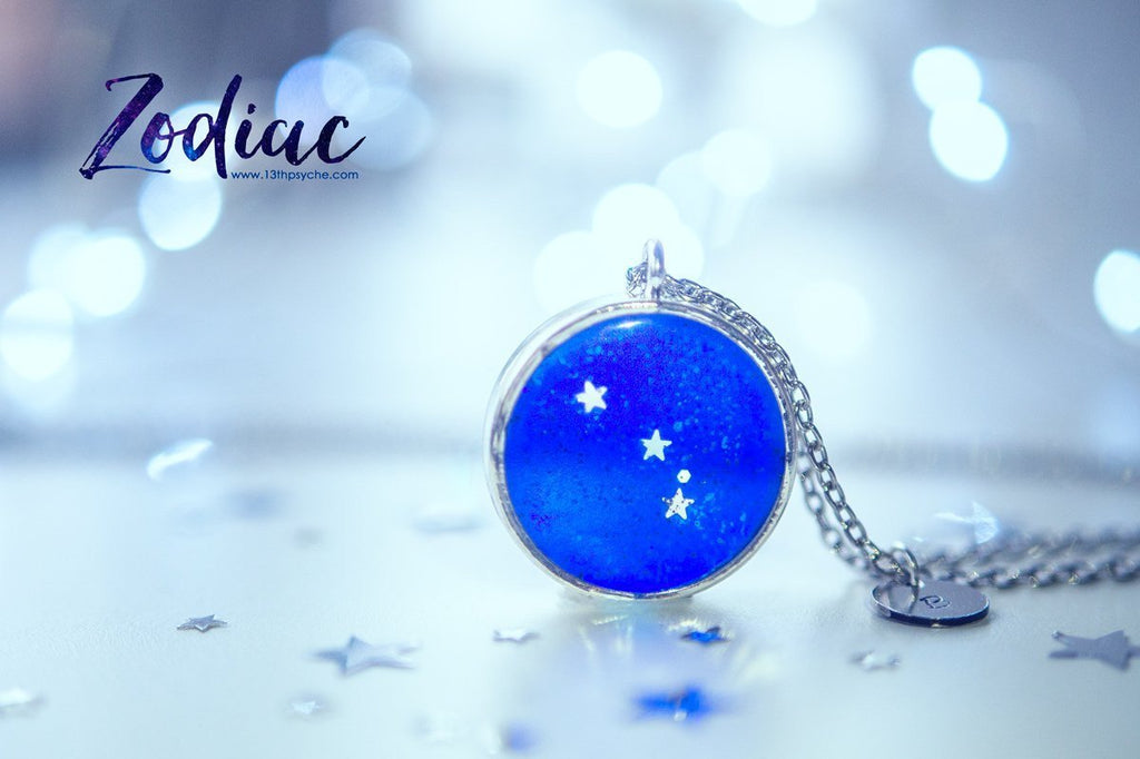 Handmade Zodiac jewelry, Aries constellation necklace - 13th Psyche