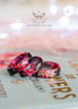 Handmade Black and Pink faceted resin ring with pink metallic flakes - 13th Psyche
