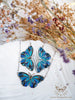 Handmade Blue butterfly choker necklace, Stained glass inspired - 13th Psyche