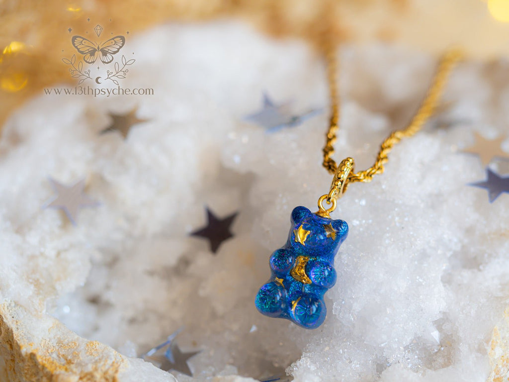 Handmade Celestial inspired Gummy bear Necklace - 13th Psyche