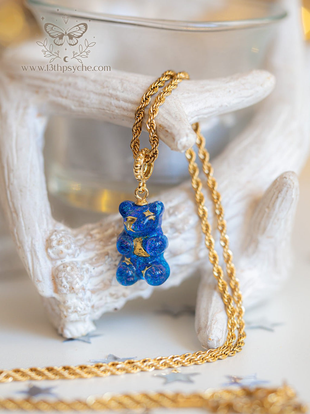 Handmade Celestial inspired Gummy bear Necklace - 13th Psyche