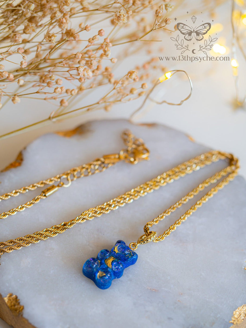 Handmade Celestial inspired Gummy bear Necklace - 13th Psyche