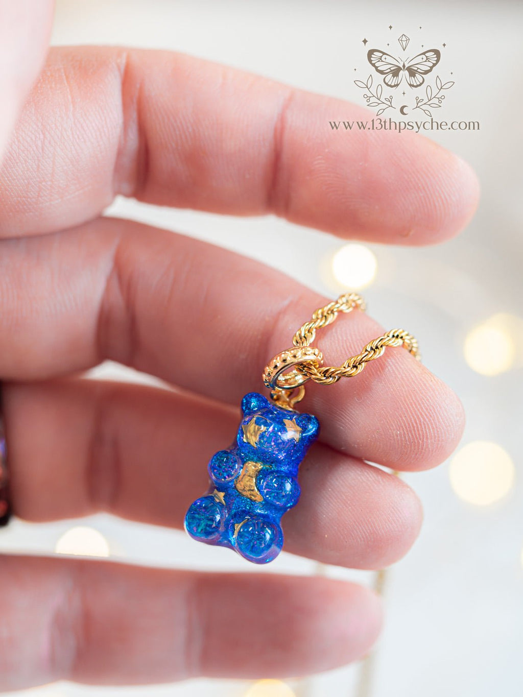Handmade Celestial inspired Gummy bear Necklace - 13th Psyche