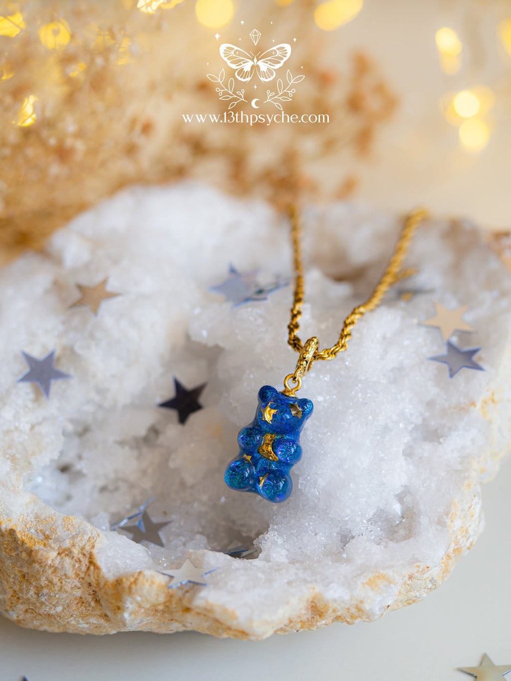 Handmade Celestial inspired Gummy bear Necklace - 13th Psyche