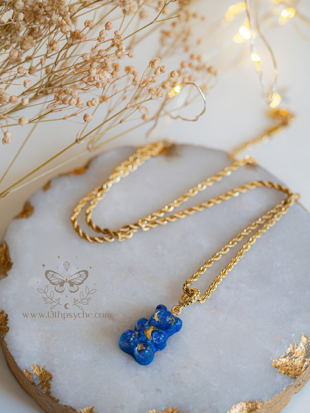 Handmade Celestial inspired Gummy bear Necklace - 13th Psyche