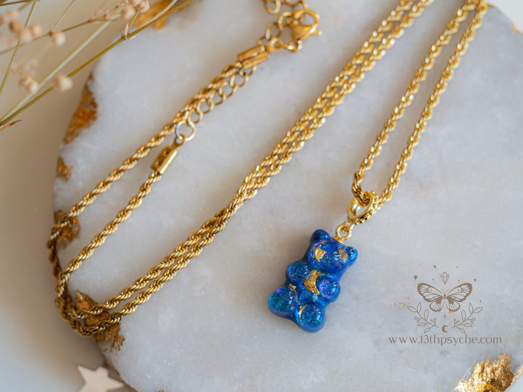 Handmade Celestial inspired Gummy bear Necklace - 13th Psyche