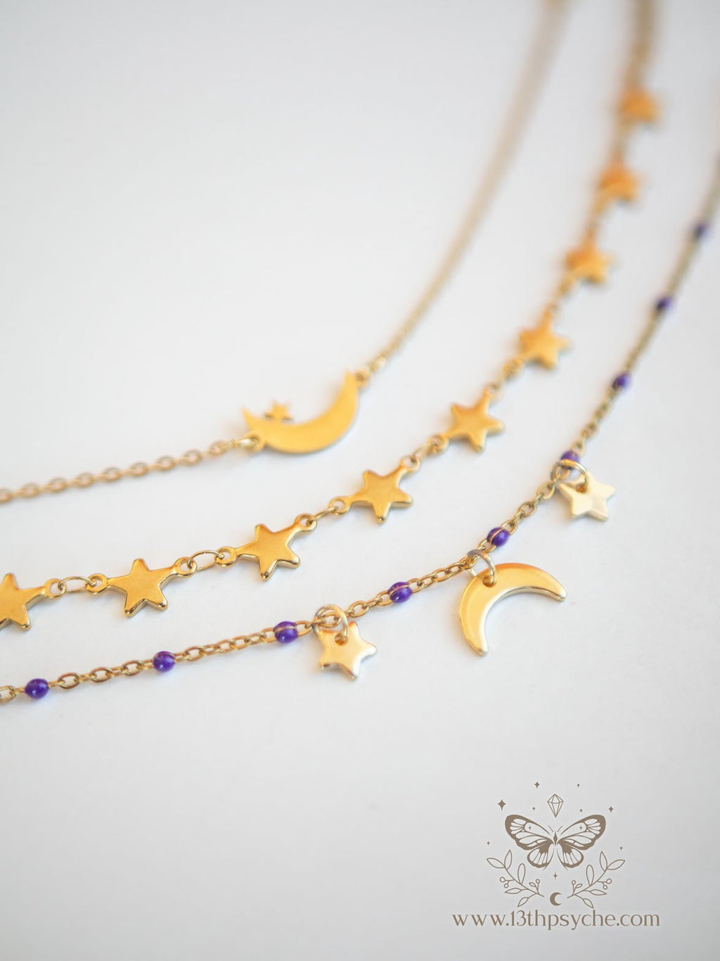 Handmade Celestial stainless steel bracelet set - 13th Psyche