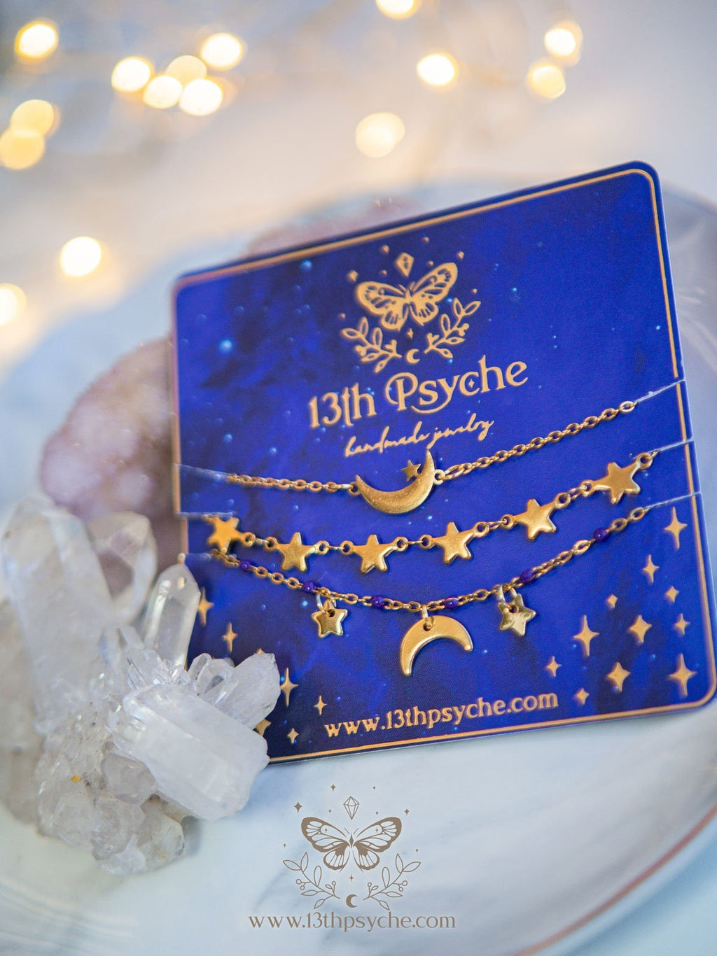 Handmade Celestial stainless steel bracelet set - 13th Psyche