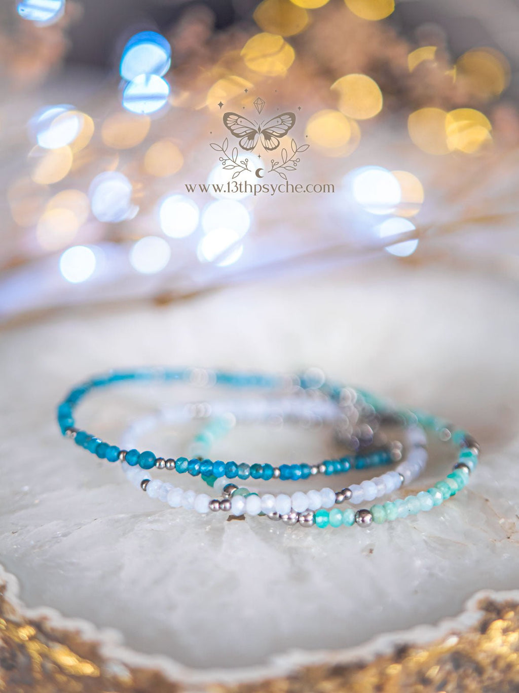 Handmade Dainty faceted Amazonite gemstone bracelet - 13th Psyche