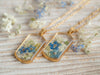 Handmade Forget me not and white flowers pendant necklace - 13th Psyche