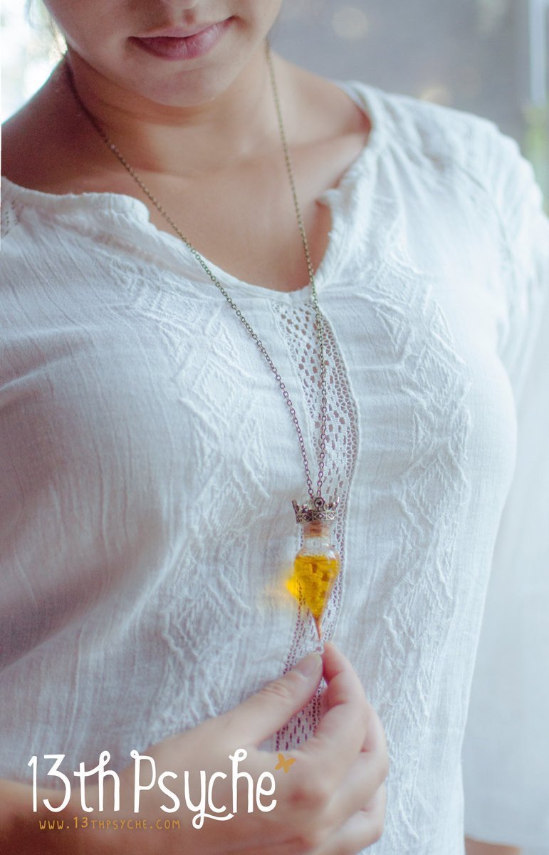 Handmade Magic potion bottle pendant necklace - 13th Psyche