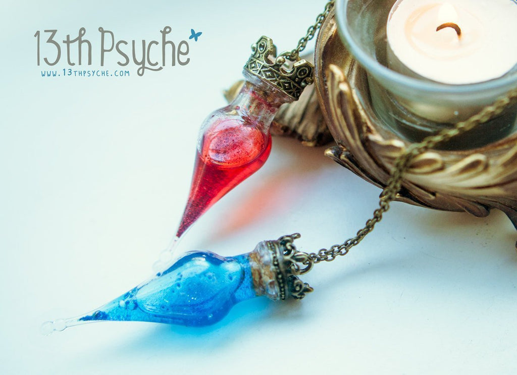 Handmade Magic potion bottle pendant necklace - 13th Psyche